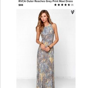 Lulus RVCA outer reaches grey maxi dress small